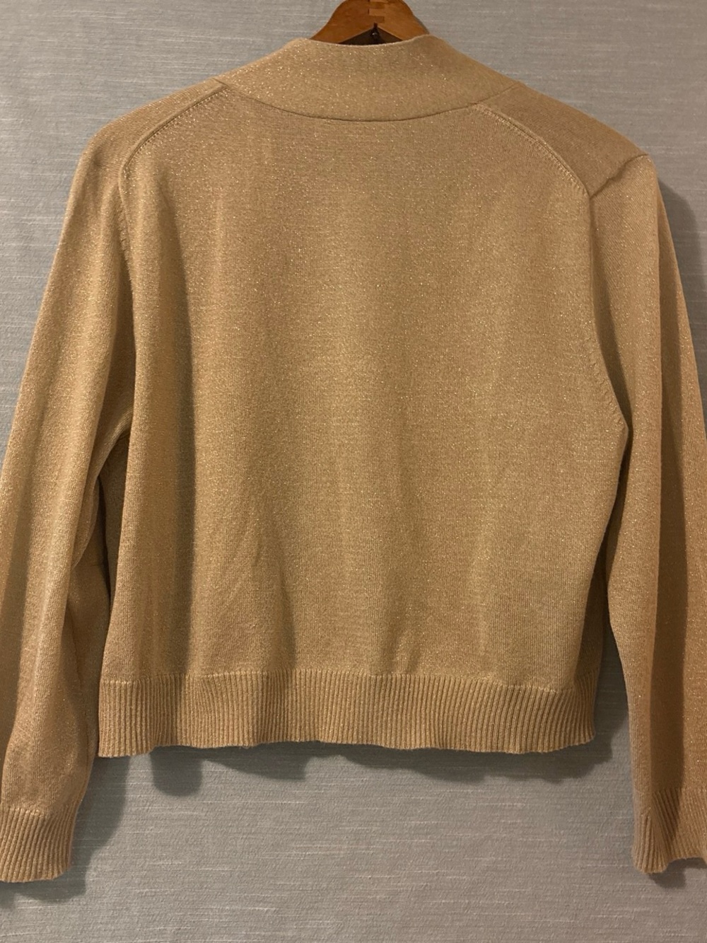 Calvin Klein Open Cardigan/Shrug Long Sleeve Gold Metallic Women’s Sz XL - Picture 2 of 7